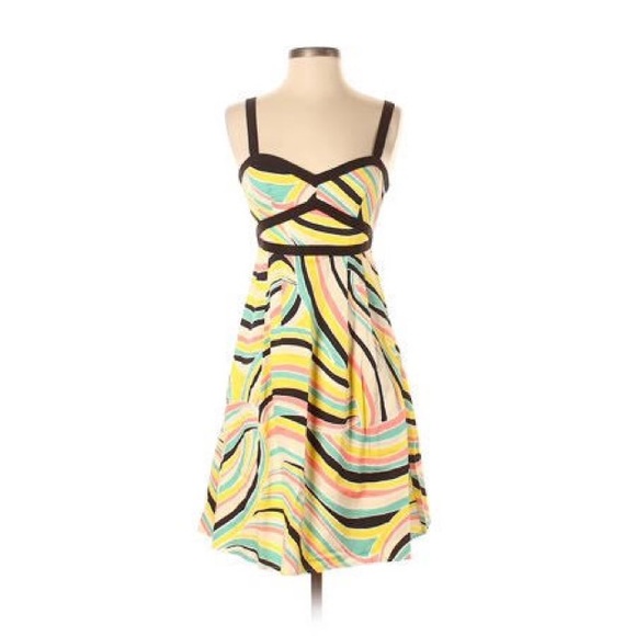 Nanette Lepore Multi Color Open Back A Line Summer MIDI Dress - Picture 3 of 12